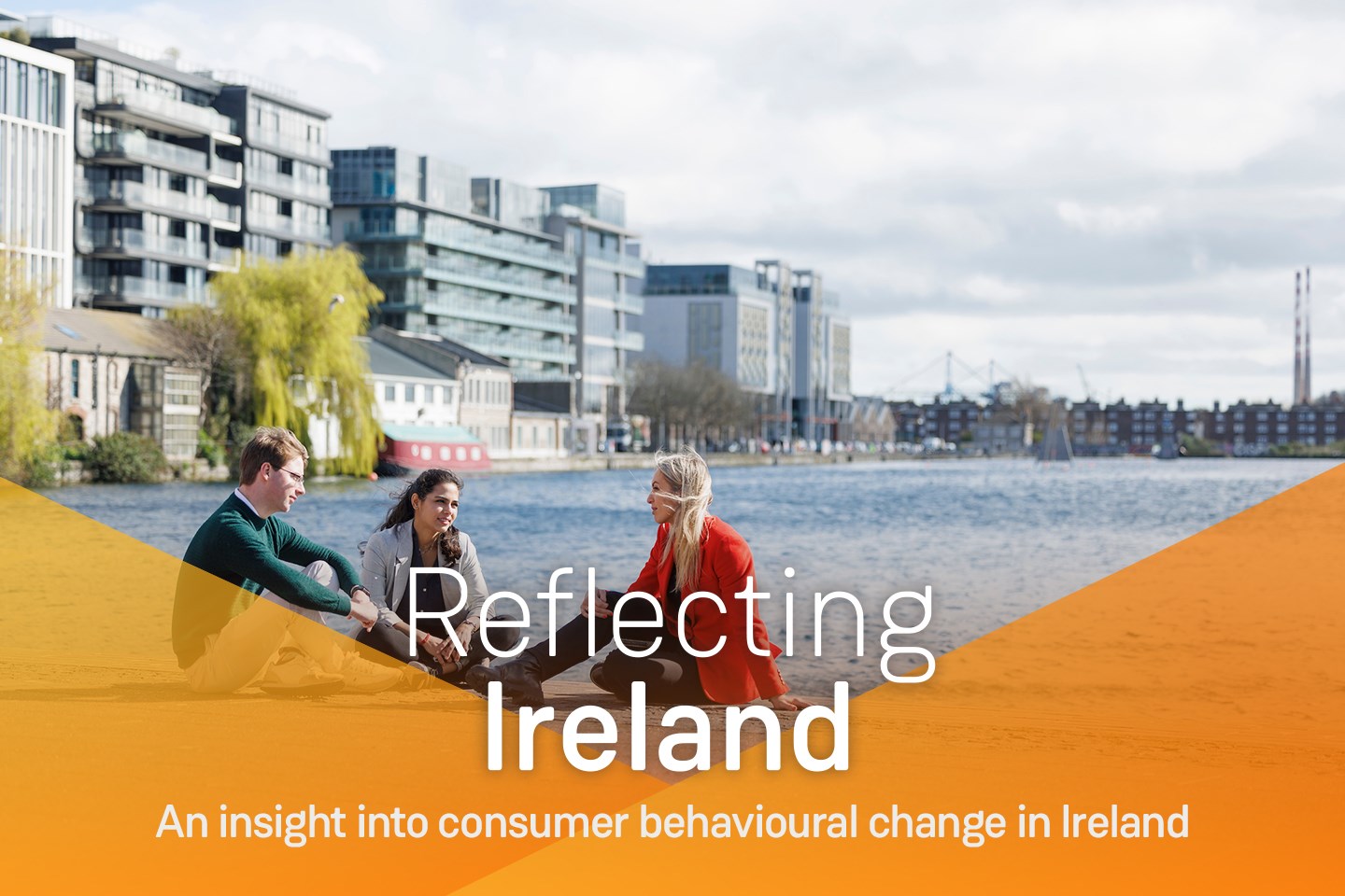 Reflecting Ireland banner image three people sitting and talking